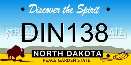 DIN138 North Dakota License Plate