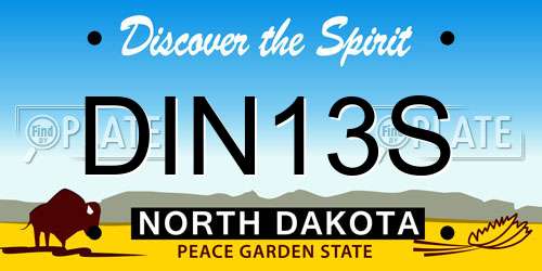 DIN13S North Dakota License Plate