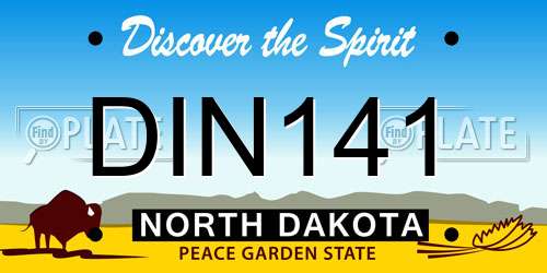 DIN141 North Dakota License Plate