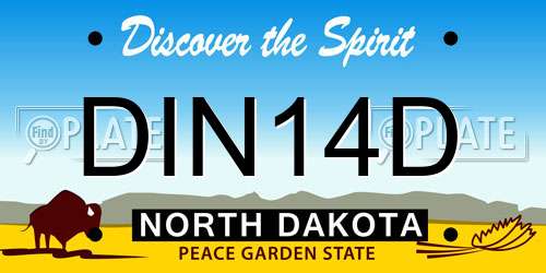 DIN14D North Dakota License Plate