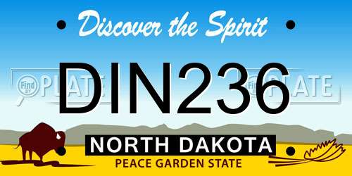 DIN236 North Dakota License Plate