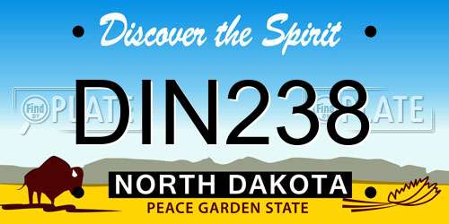 DIN238 North Dakota License Plate