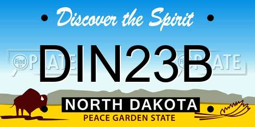 DIN23B North Dakota License Plate