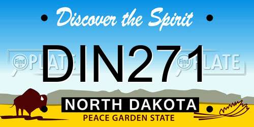 DIN271 North Dakota License Plate