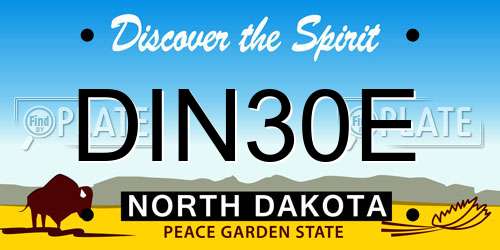 DIN30E North Dakota License Plate