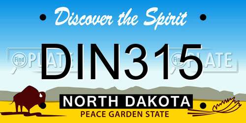 DIN315 North Dakota License Plate