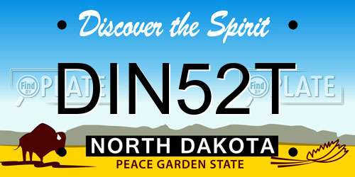 DIN52T North Dakota License Plate