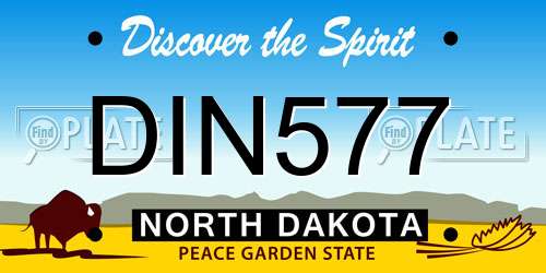 DIN577 North Dakota License Plate