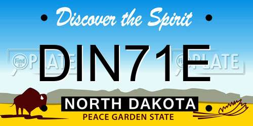 DIN71E North Dakota License Plate