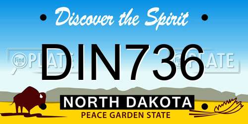 DIN736 North Dakota License Plate
