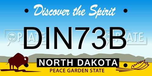 DIN73B North Dakota License Plate