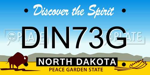 DIN73G North Dakota License Plate