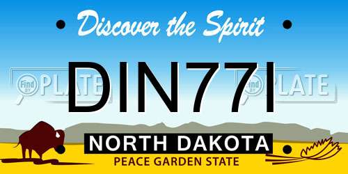 DIN77I North Dakota License Plate