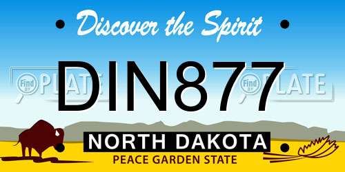DIN877 North Dakota License Plate