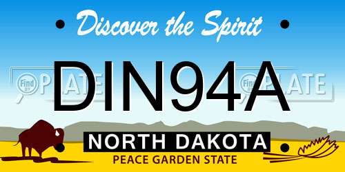 DIN94A North Dakota License Plate