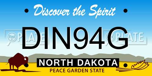 DIN94G North Dakota License Plate