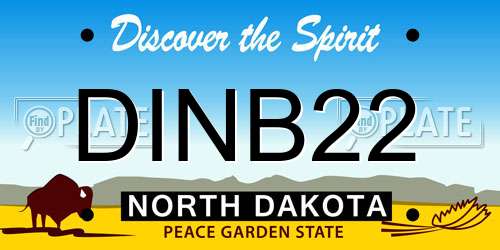 DINB22 North Dakota License Plate