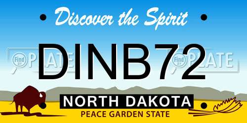 DINB72 North Dakota License Plate