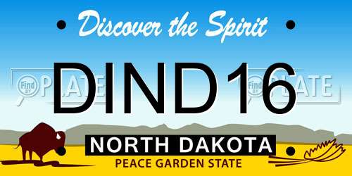 DIND16 North Dakota License Plate