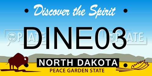 DINE03 North Dakota License Plate