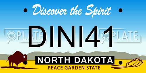 DINI41 North Dakota License Plate