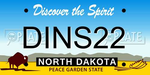 DINS22 North Dakota License Plate