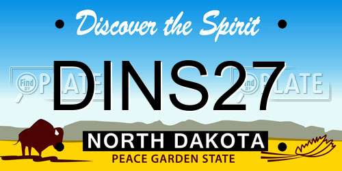 DINS27 North Dakota License Plate