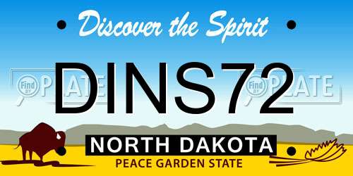 DINS72 North Dakota License Plate