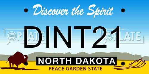DINT21 North Dakota License Plate