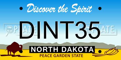 DINT35 North Dakota License Plate