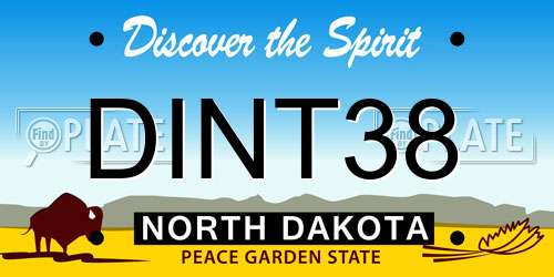DINT38 North Dakota License Plate
