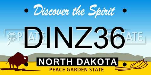 DINZ36 North Dakota License Plate