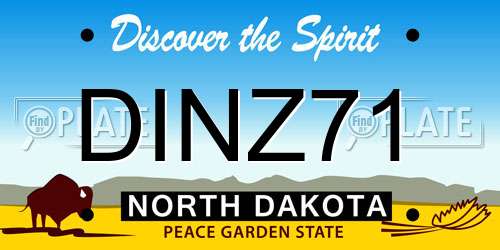 DINZ71 North Dakota License Plate