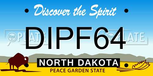 DIPF64 North Dakota License Plate