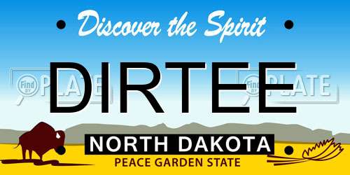 DIRTEE North Dakota License Plate