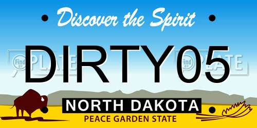 DIRTY05 North Dakota License Plate