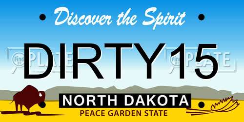 DIRTY15 North Dakota License Plate