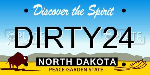 DIRTY24 North Dakota License Plate