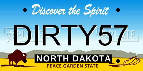 DIRTY57 North Dakota License Plate