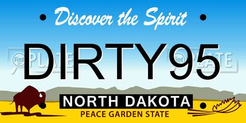 DIRTY95 North Dakota License Plate