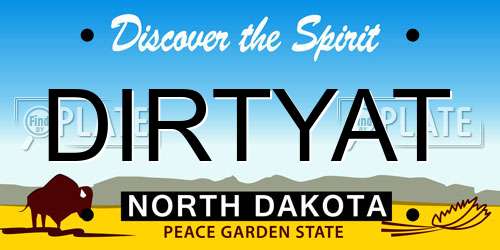 DIRTYAT North Dakota License Plate