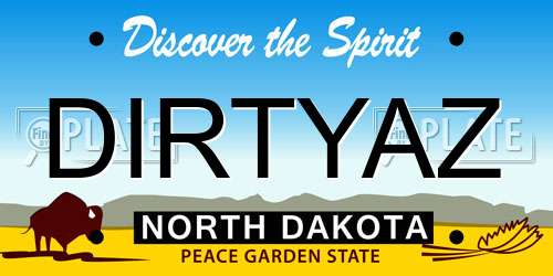 DIRTYAZ North Dakota License Plate