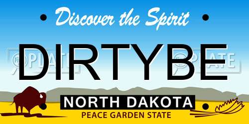 DIRTYBE North Dakota License Plate