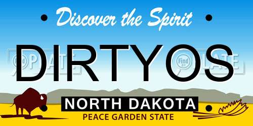 DIRTYOS North Dakota License Plate