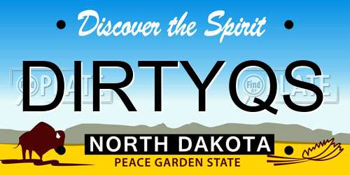 DIRTYQS North Dakota License Plate