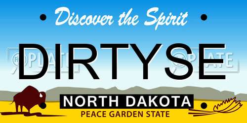 DIRTYSE North Dakota License Plate