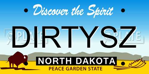 DIRTYSZ North Dakota License Plate