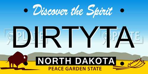 DIRTYTA North Dakota License Plate