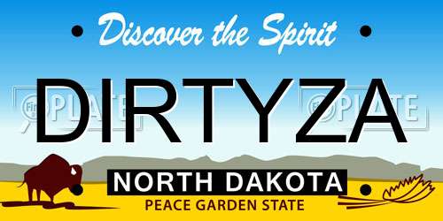 DIRTYZA North Dakota License Plate