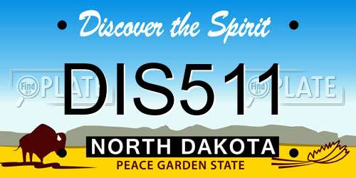 DIS511 North Dakota License Plate